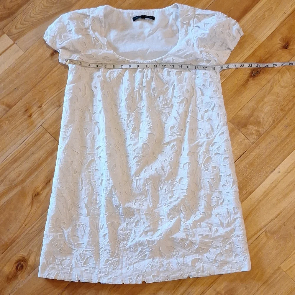 Robert Rodriguez Puffed Short Sleeve White Babydoll Cotton Dress Size 6 - Picture 10 of 12